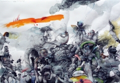 Zusammenballung von des Gutsein-Müssens überdrüssiger Engel